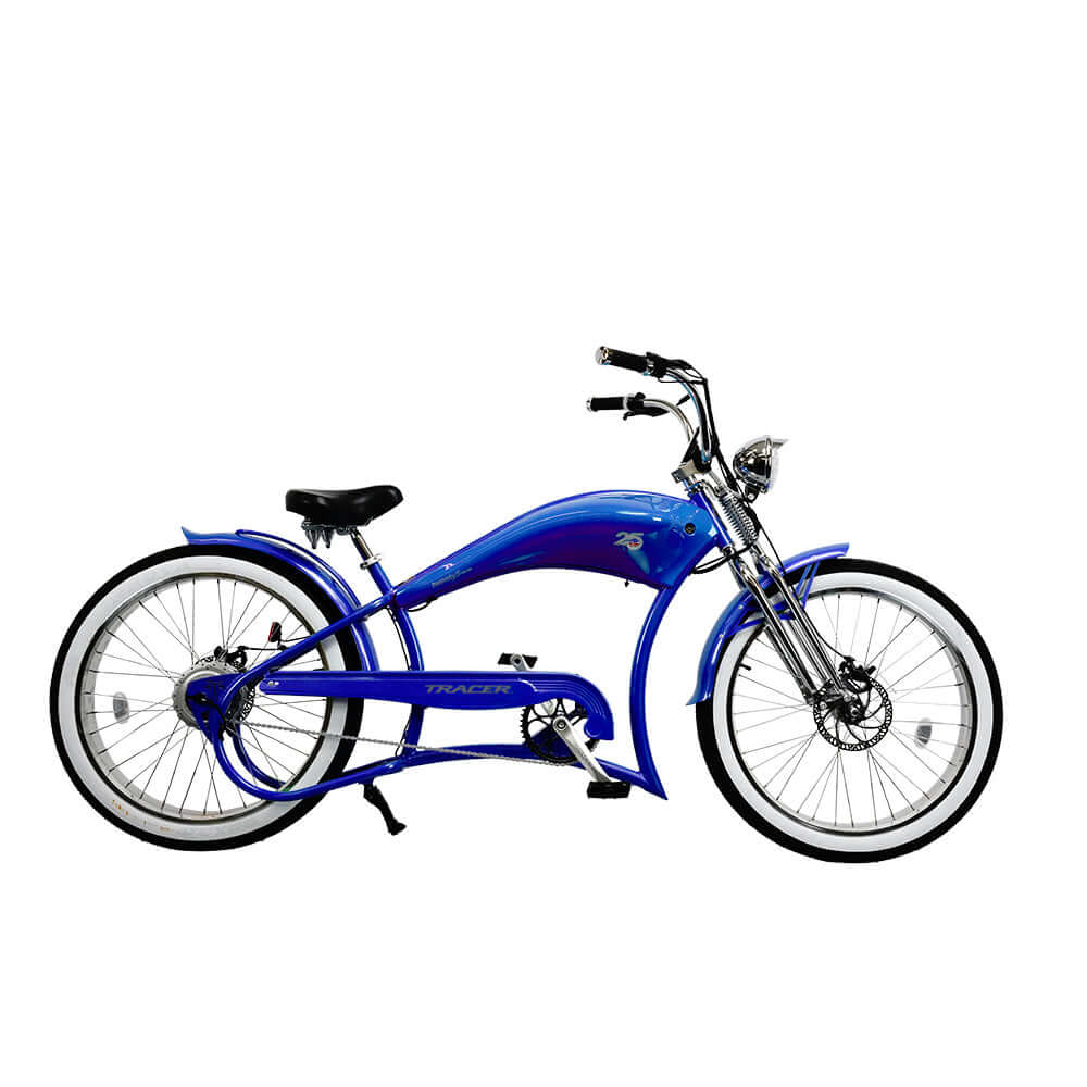 Tracer Stretch Chopper Electric Bike – 26" Fat Tire, 500W Motor, 30-50 Mile Range