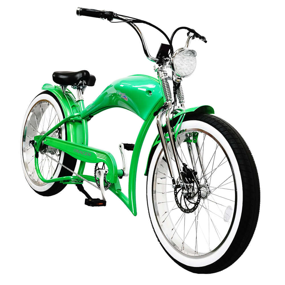 Tracer Stretch Chopper Electric Bike – 26" Fat Tire, 500W Motor, 30-50 Mile Range