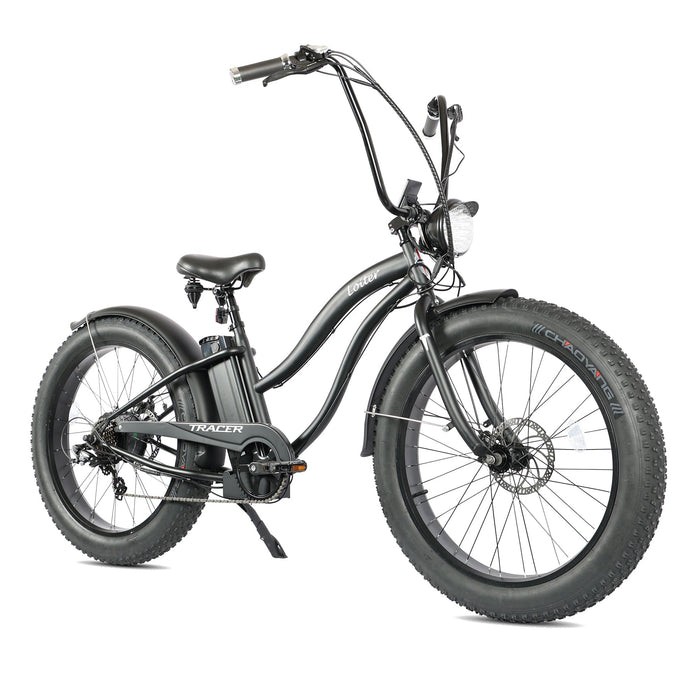 Tracer Loiter Electric Cruiser Bike – 800W Motor, 26" Fat Tires, 25mph Max Speed