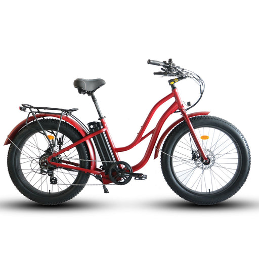 Coastal Cruiser - Fat Tire Step Thru 26x4 - 52v Beach Cruiser Electric Bike