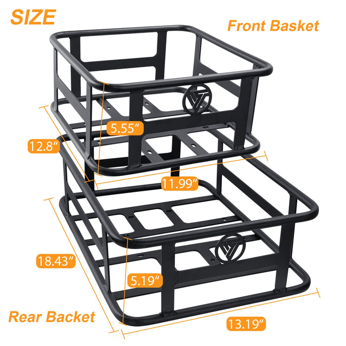 VITILAN Large Basket Front and Rear Hanging Bike Basket Bicycle Bag Cargo Rack for U7/U3