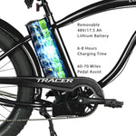 Tracer Loiter Electric Cruiser Bike – 800W Motor, 26" Fat Tires, 25mph Max Speed