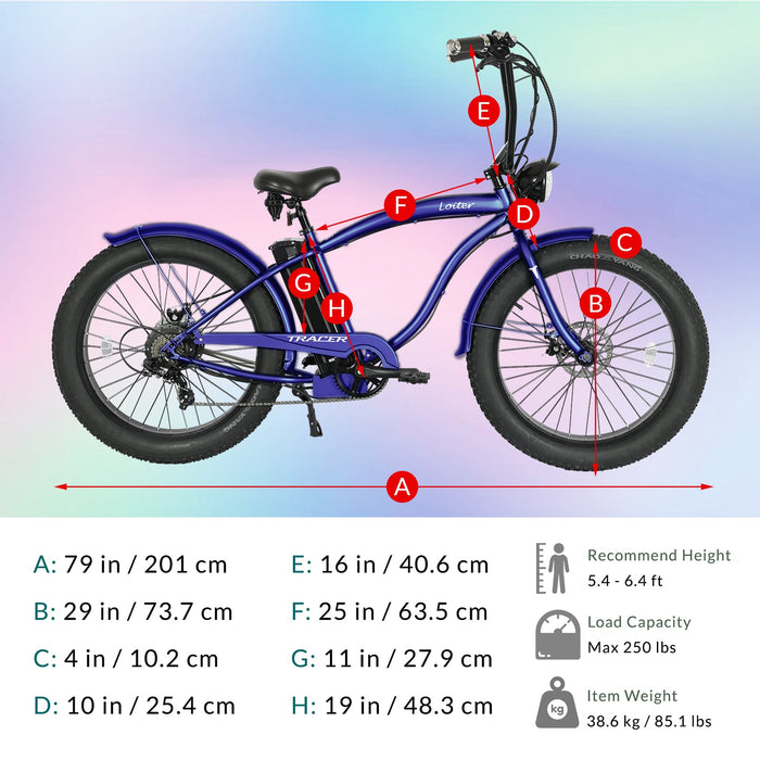 Tracer Loiter 26" 48V 800W Cruiser E-Bike