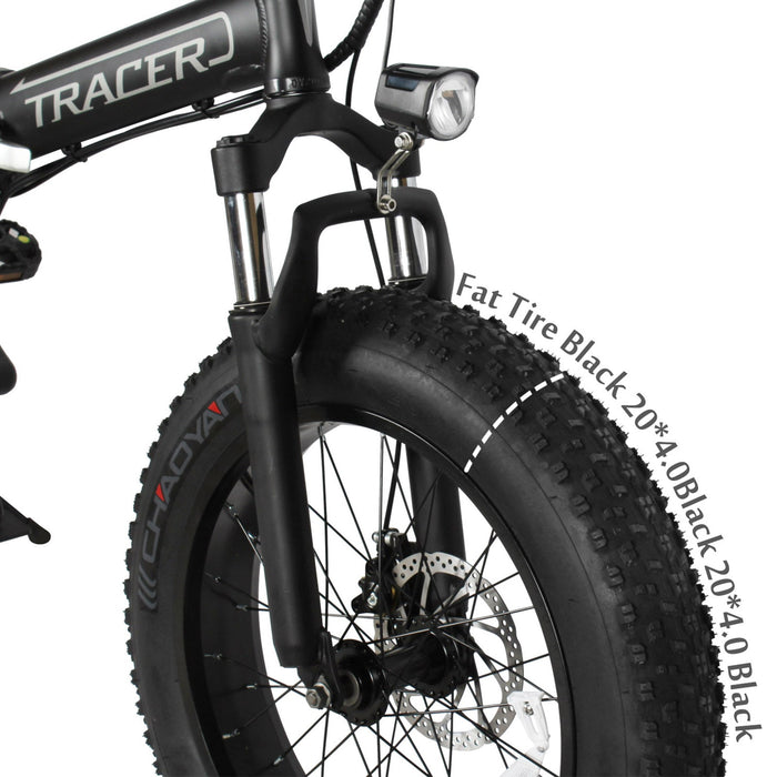 Tracer Coyote 20" Foldable Electric Bike – 500W Motor, 20x4.0 Fat Tires, Shimano 7-Speed