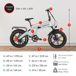 Tracer Kama 2.0 Electric Folding Fat Bike – 750W Motor, 20" Fat Tires, 25mph Max Speed