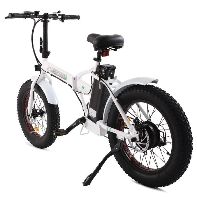 Ecotric 20" Fat Tire Portable and Folding Electric Bike - White | UL Certified