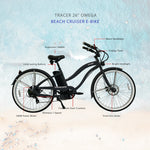 Tracer Omega Electric Cruiser Bike – 500W Motor, 30-Mile Range (Women)