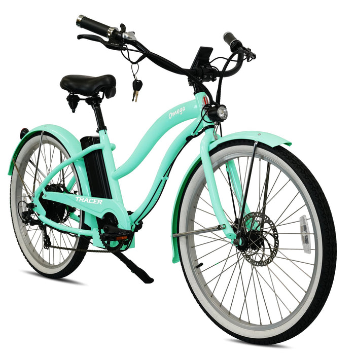 Tracer Omega Electric Cruiser Bike – 500W Motor, 30-Mile Range (Women)