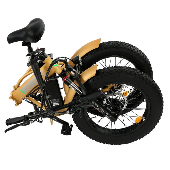 Ecotric 20" Fat Tire Portable and Folding Electric Bike - Gold