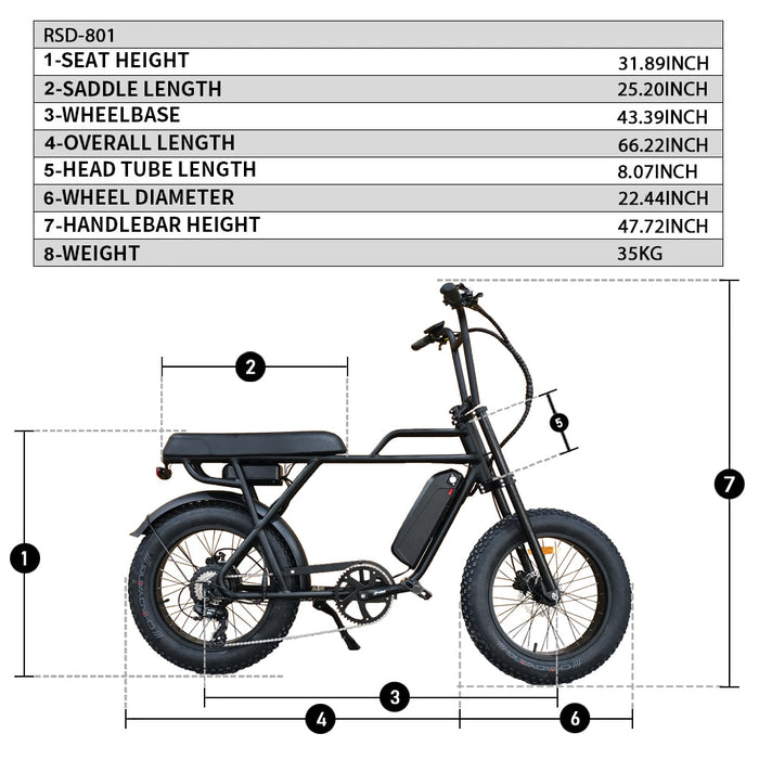 Coastal Cruiser - Ripper 2 - 48V 750W Moto Style Electric Bike