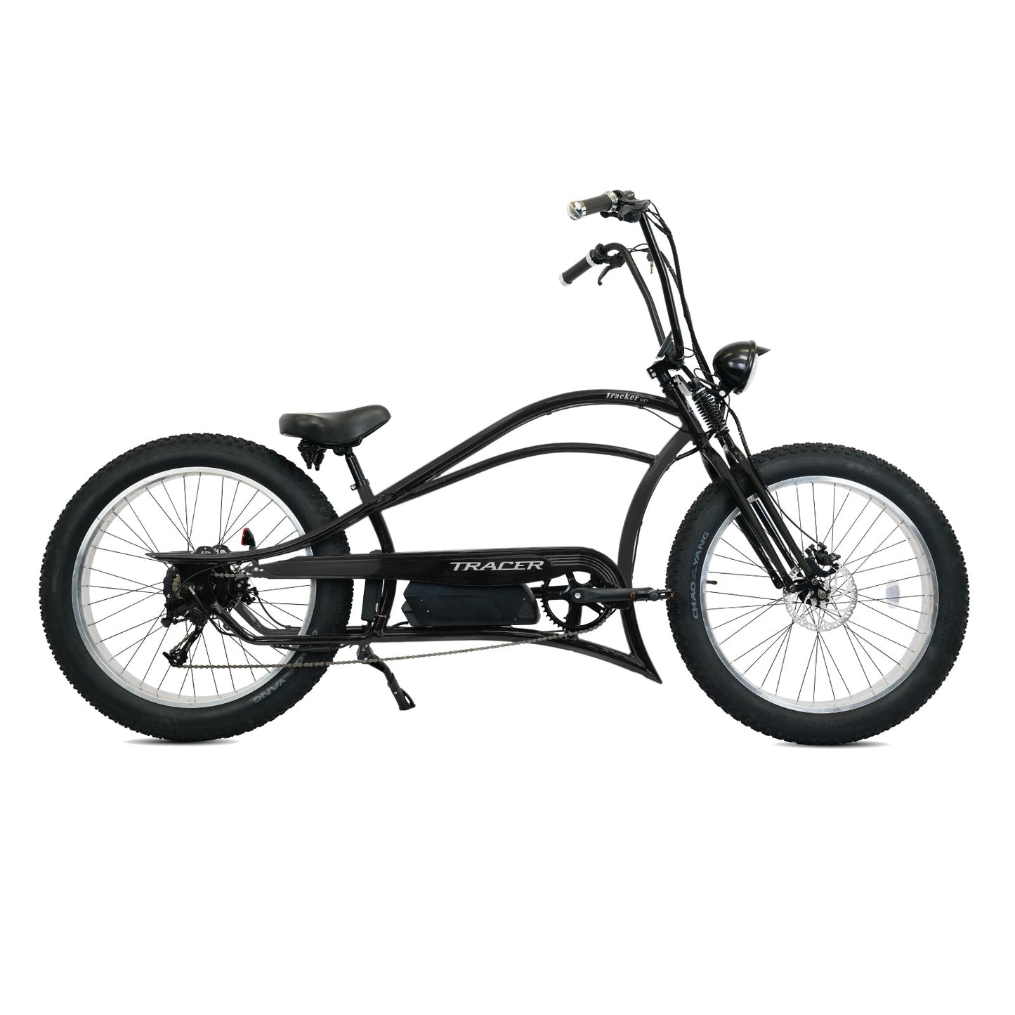 Tracer Tracker DS7  26" 7 Speed Stretch E-Bike with Classic Dual Springer Fork.