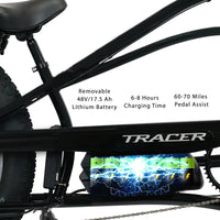 Tracer Tracker DS7  26" 7 Speed Stretch E-Bike with Classic Dual Springer Fork.