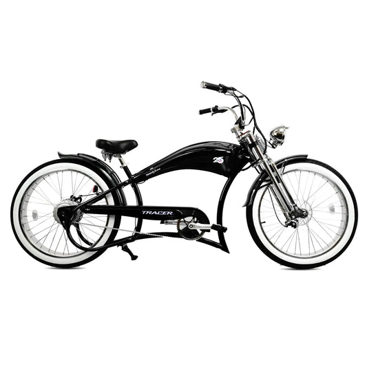 Tracer Stretch Chopper Electric Bike – 26" Fat Tire, 500W Motor, 30-50 Mile Range