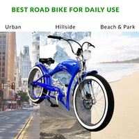 Tracer Stretch Chopper Electric Bike – 26" Fat Tire, 500W Motor, 30-50 Mile Range