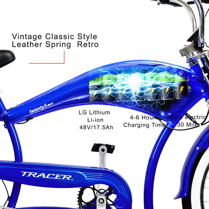 Tracer Twenty5 GT 500W 26" Chopper Cruiser E-Bikes